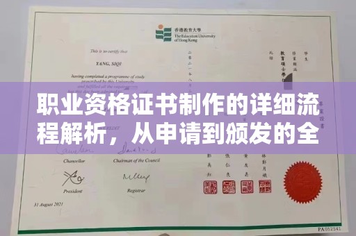 汉滨职业资格证书制作的详细流程解析，从申请到颁发的全方位指南
